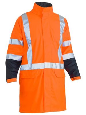 X taped two tone hi vis stretch PU TTMC-W rain coat - BJ6955XT - Bisley Workwear