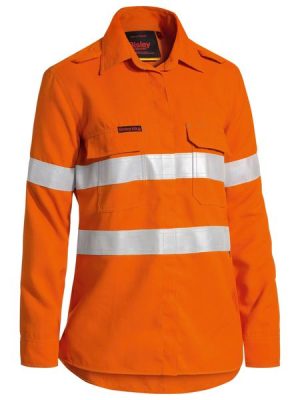 TenCate Tecasafe® Plus Women's taped hi vis FR shirt - BL8097T - Bisley Workwear