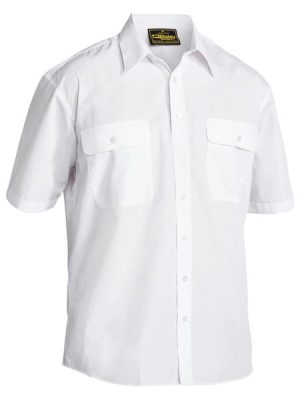 Mens permanent Press Short Sleeve Shirt - BS1526 - Bisley Workwear
