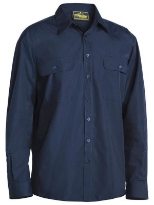 Mens permanent Press Long Sleeve Shirt - BS6526 - Bisley Workwear