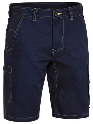 Cool vented light weight flat front cargo short with contrast stitching - Bisley Workwear