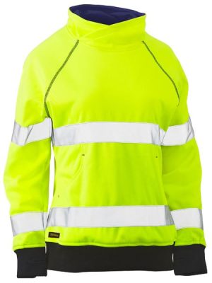 Women's long sleeve taped hi vis fleece jumper - BKL6818T - Bisley Workwear