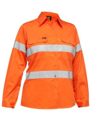 Women's taped hi vis cool lightweight drill shirt - BL6897 - Bisley Workwear