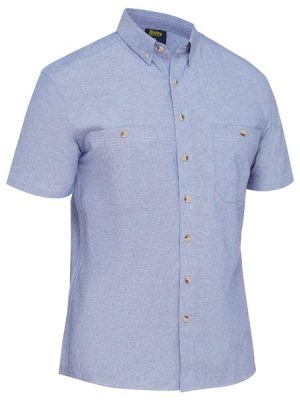 Mens short sleeve chambray shirt - BS1407 - Bisley Workwear