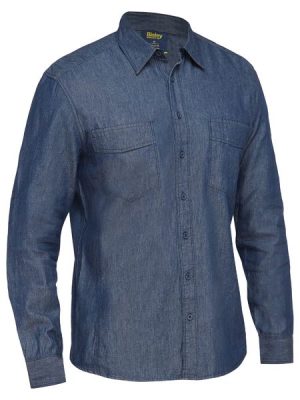 Mens long sleeve denim work shirt - BS6602 - Bisley Workwear