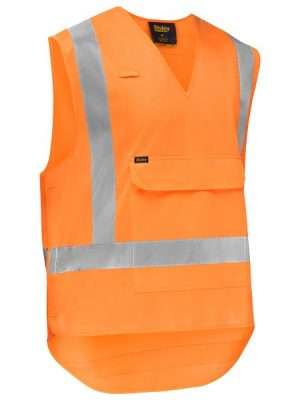 X Taped hi vis detachable safety vest with ID loop - BV0440XT - Bisley Workwear