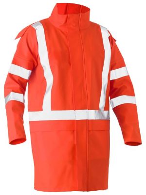 X taped hi vis storm jacket with built in hood - BJ9366XT - Bisley Workwear