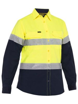 Women's X Airflow™ hi vis taped stretch ripstop shirt - BL6491T - Bisley Workwear