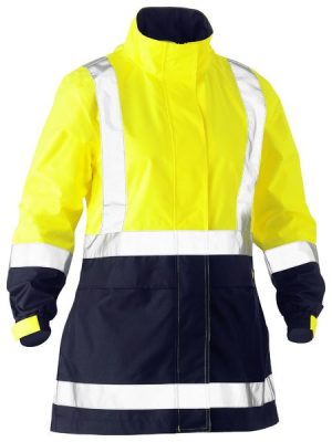 Women's taped hi vis recycled rain shell jacket - BJL6766T - Bisley Workwear
