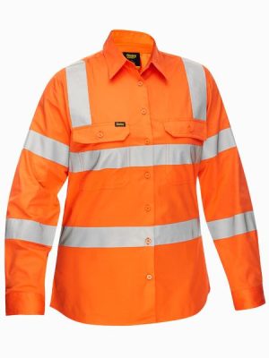 Women's Taped Biomotion Cool Lightweight Hi Vis Shirt - BL6016T - Bisley Workwear