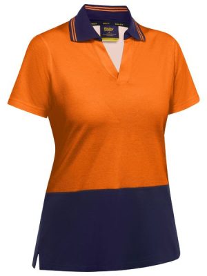 Women's hi vis v-neck polo - BKL1234 - Bisley Workwear