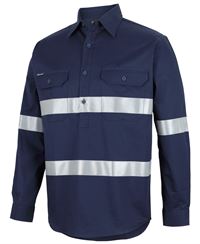 JB's Close Front L/S 150g Work Shirt Reflective Tape