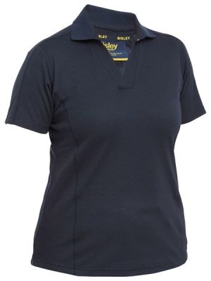 Women's short sleeve button free v neck polo - BKL1202 - Bisley Workwear