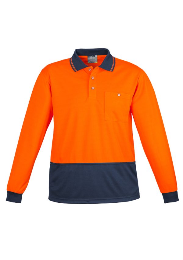 Unisex Hi Vis Basic Long Sleeve Polo - ZH232 - Image 2