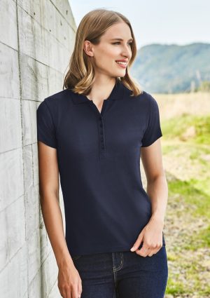 Womens Crew Short Sleeve Polo - P400LS